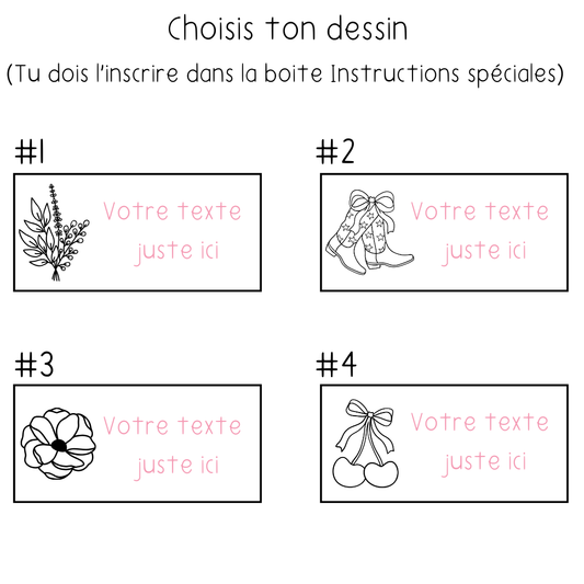 Étampes rectangles personnalisés