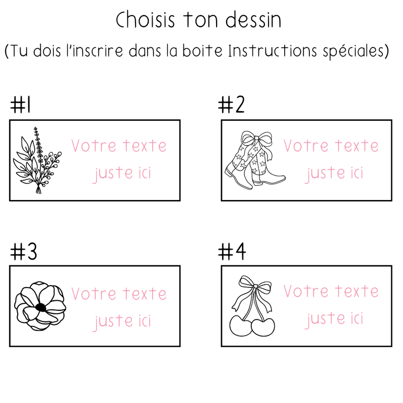 Étampes rectangles personnalisés