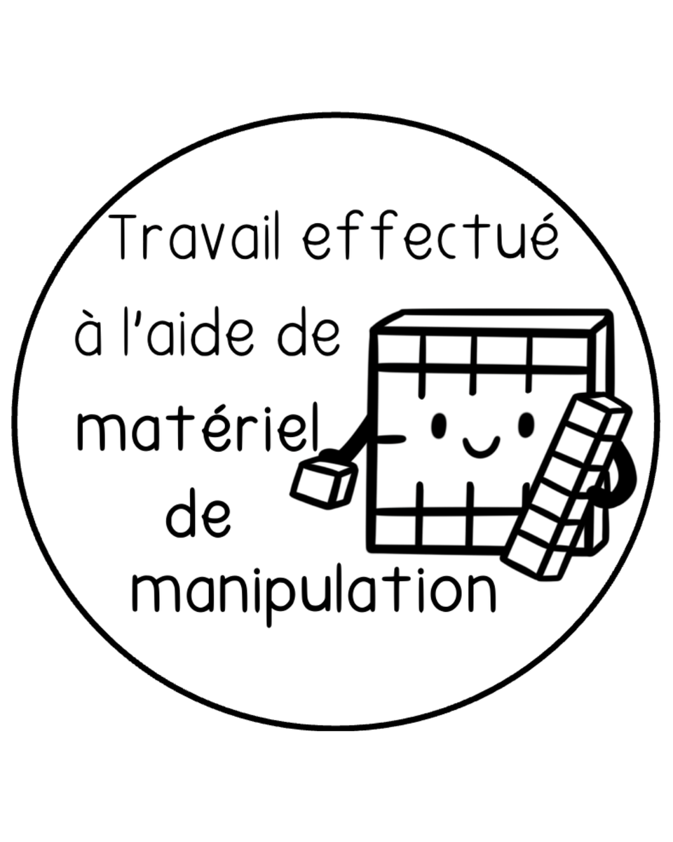 Travail effectué à l'aide de matériel de manipulation