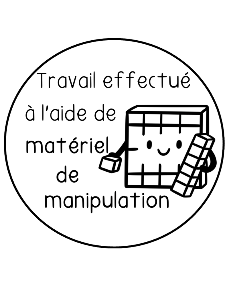 Travail effectué à l'aide de matériel de manipulation